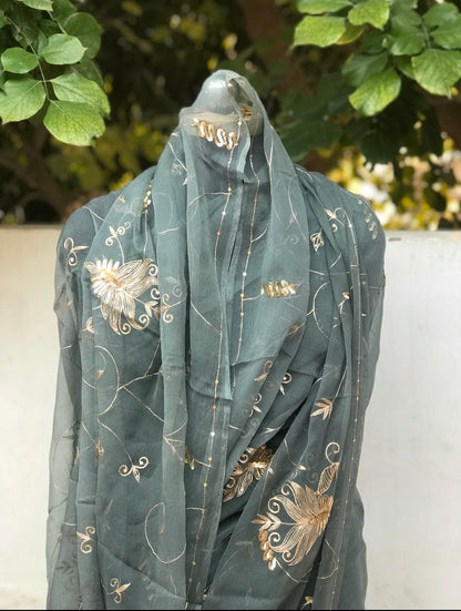 Grey Aari Jaal Miraya Sarees