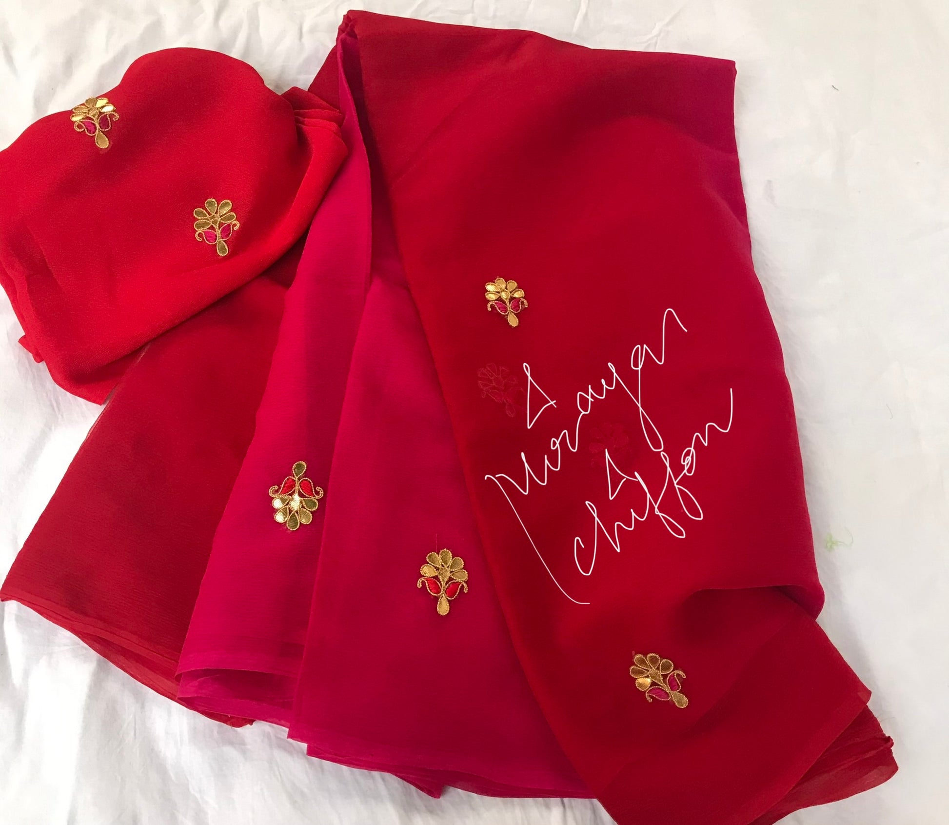 Red ombre Miraya Sarees