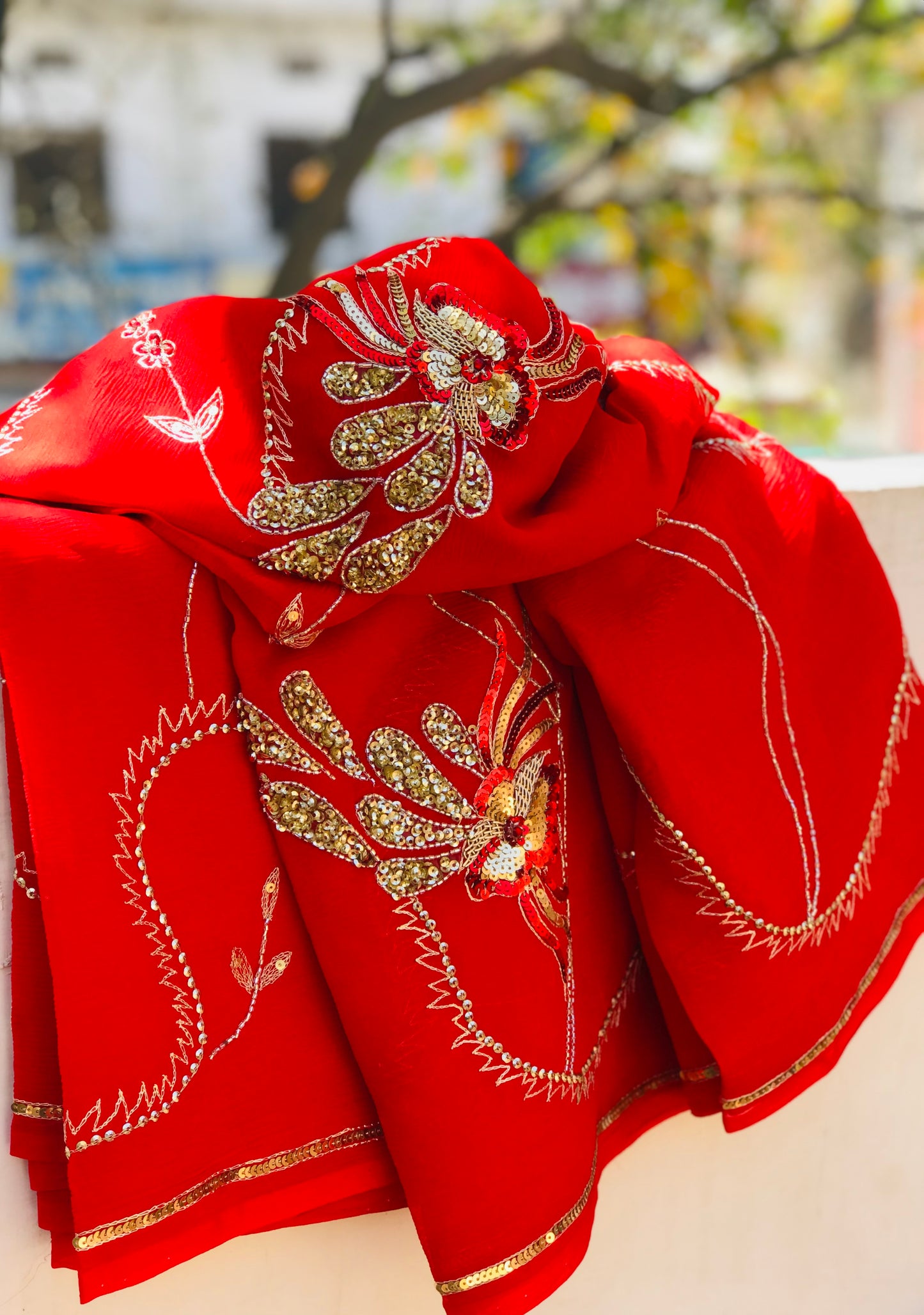 Red Aari Jardogi Jaal Saree Miraya Sarees