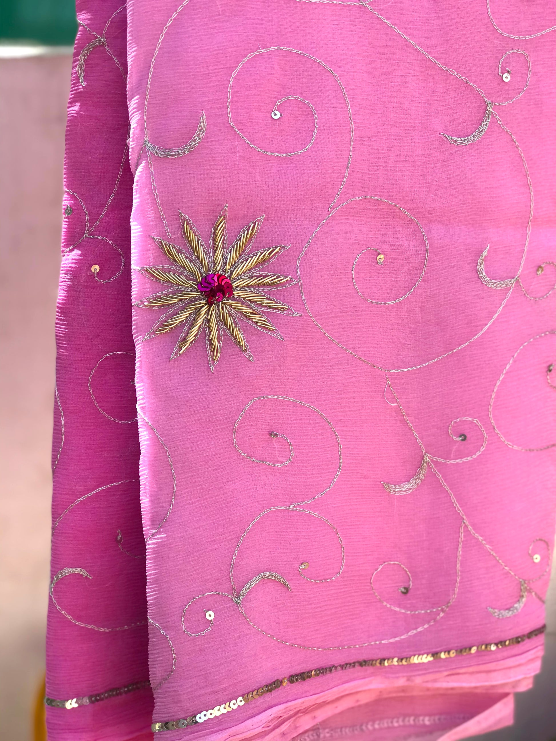 Pink Shaded Aari Jaal Miraya Sarees