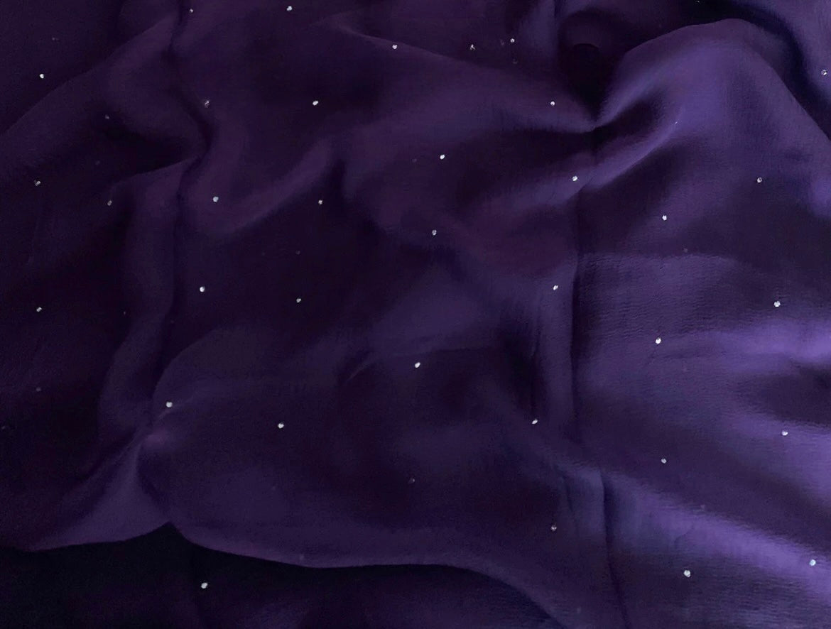 Purple Mukaish Miraya Chiffon Sarees