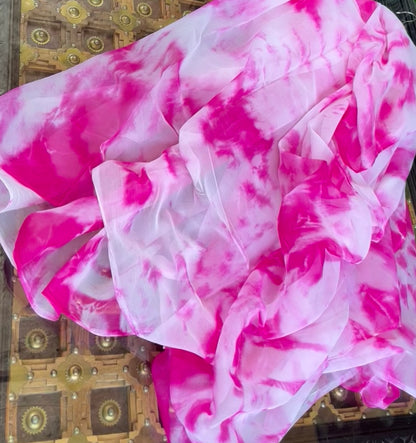 Pink Shibori Miraya Chiffon Sarees