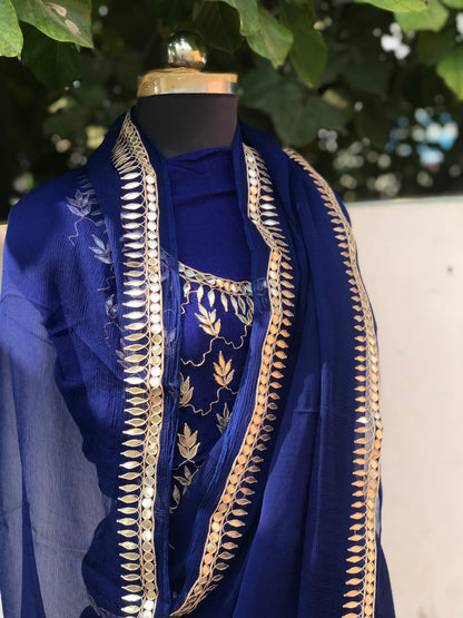 Blue Gottapati Border Miraya Chiffon Sarees