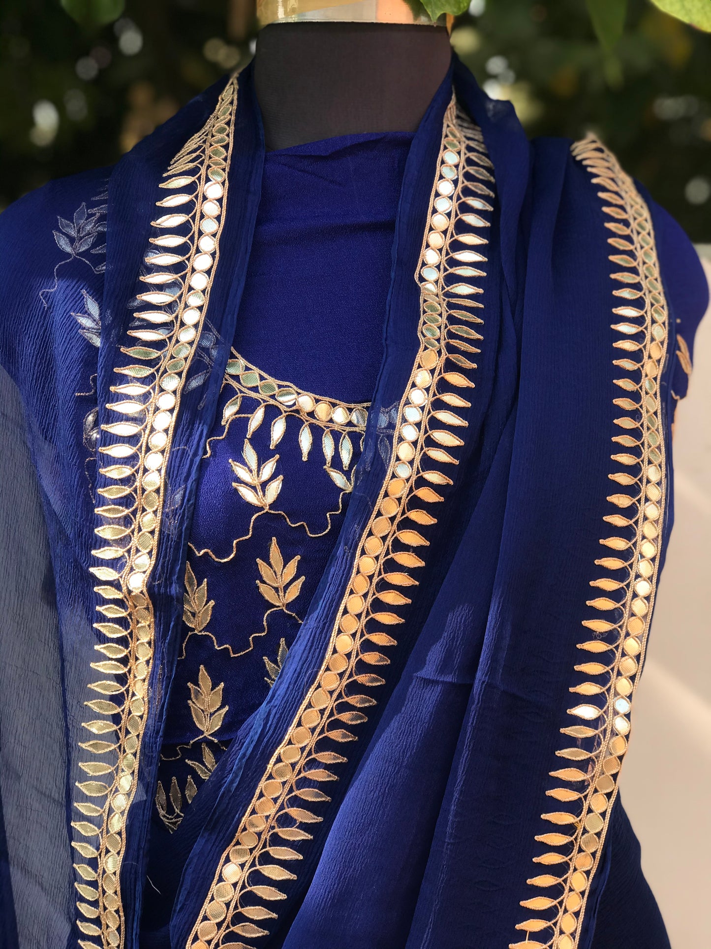 Blue Gottapati Border Miraya Chiffon Sarees