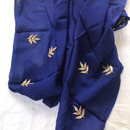 Blue Gottapati Border Miraya Chiffon Sarees