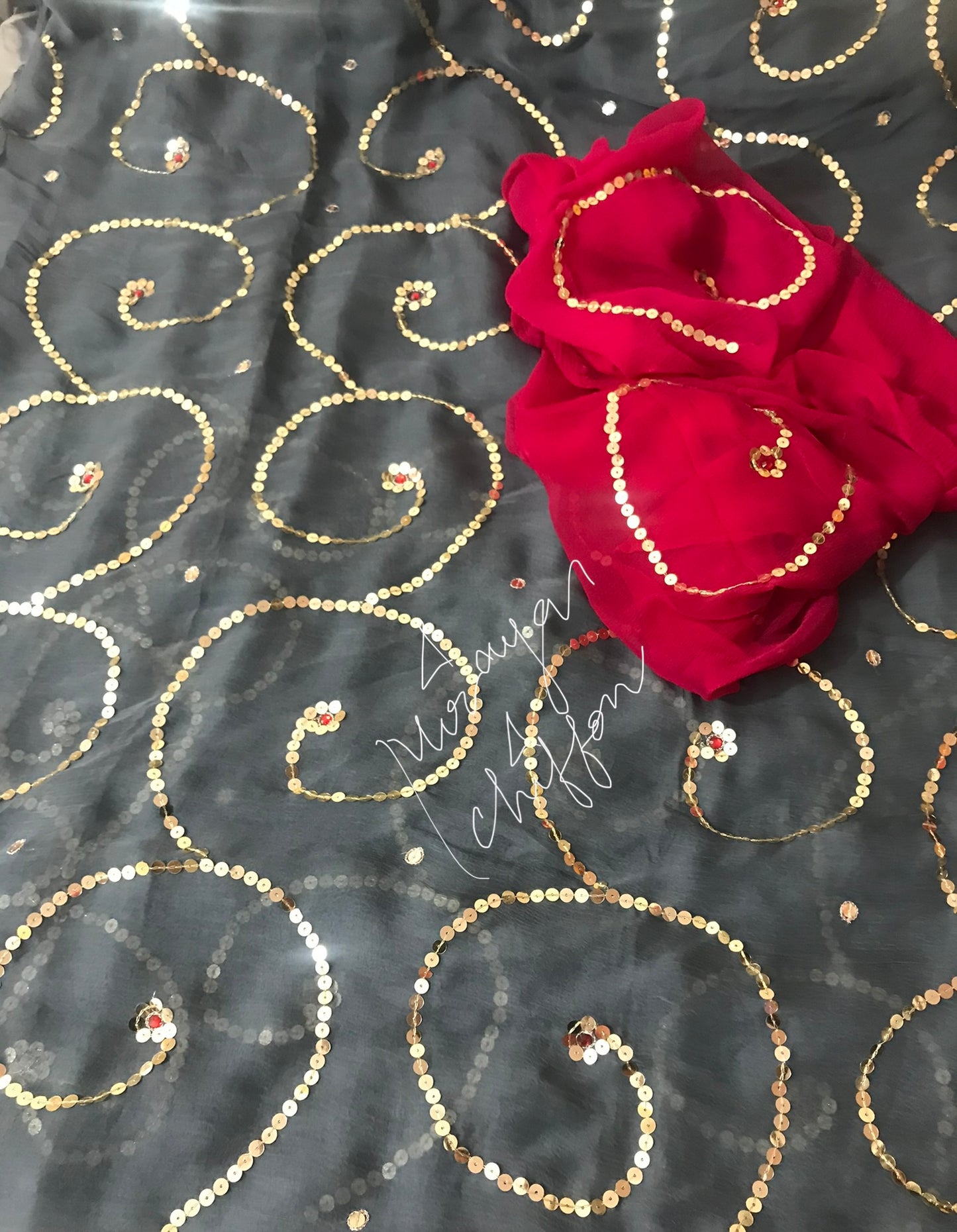 Grey Sequins Jaal Miraya Sarees