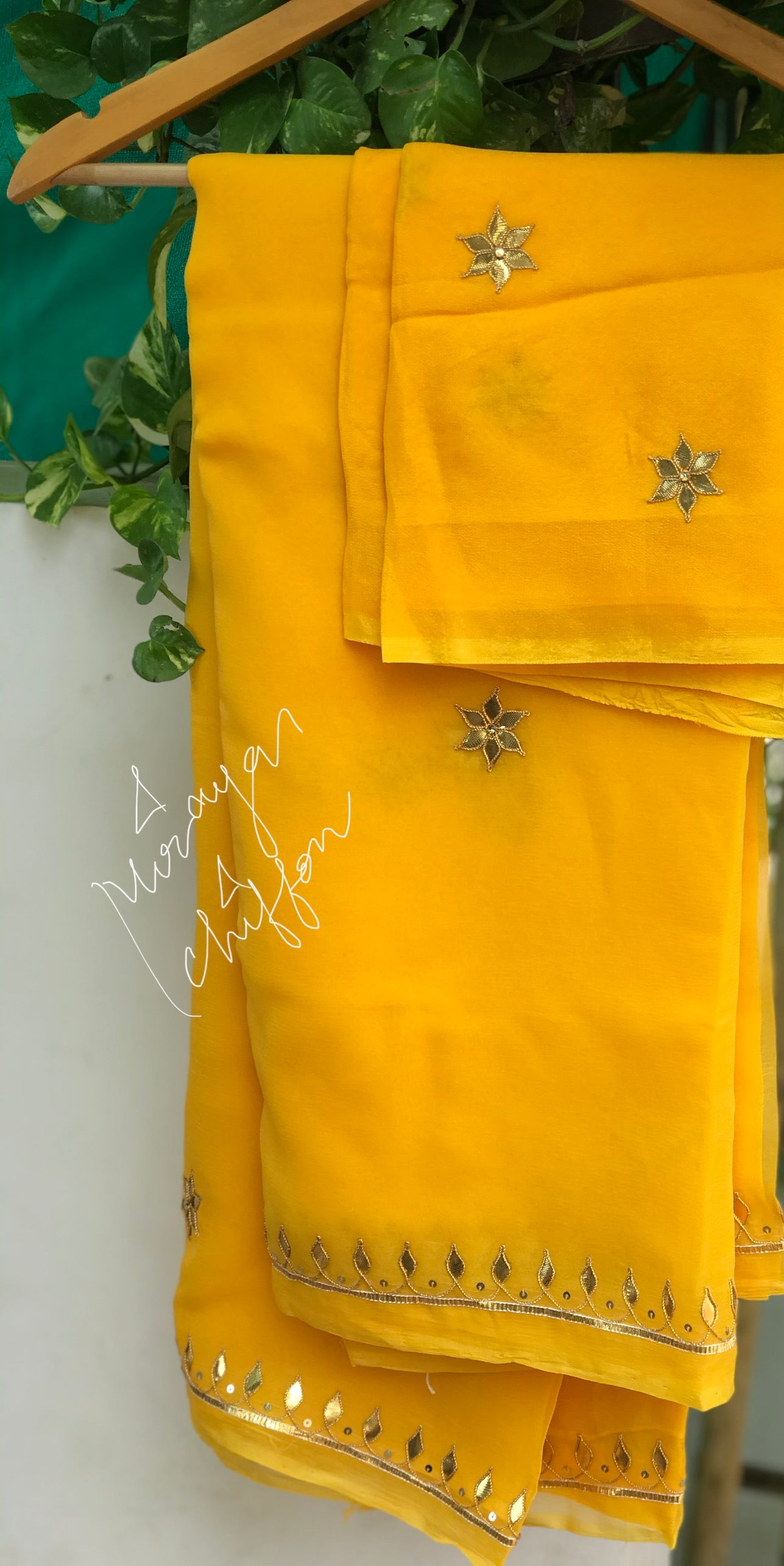 Yellow Gotapati border Miraya Sarees