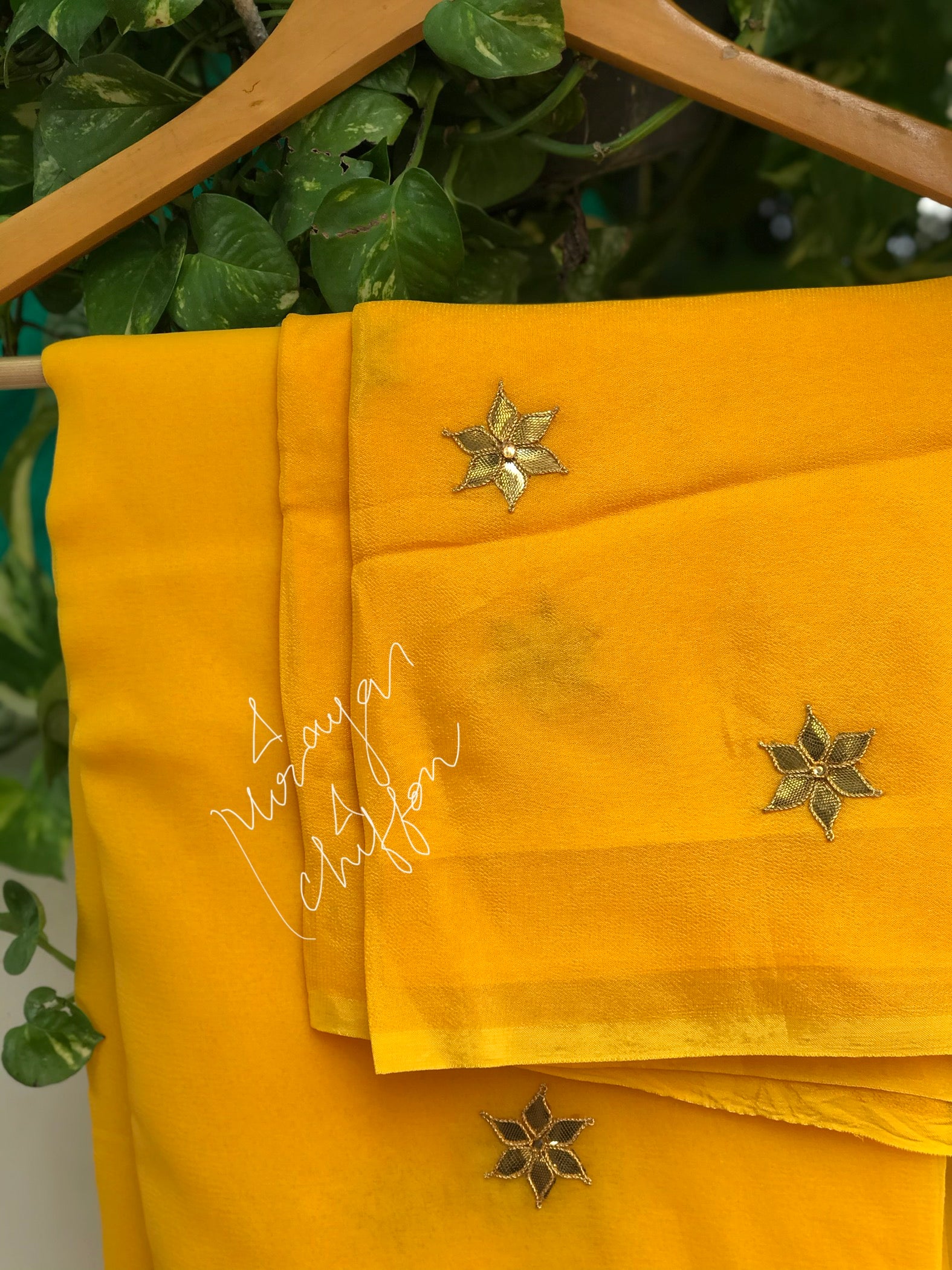 Yellow Gotapati border Miraya Sarees