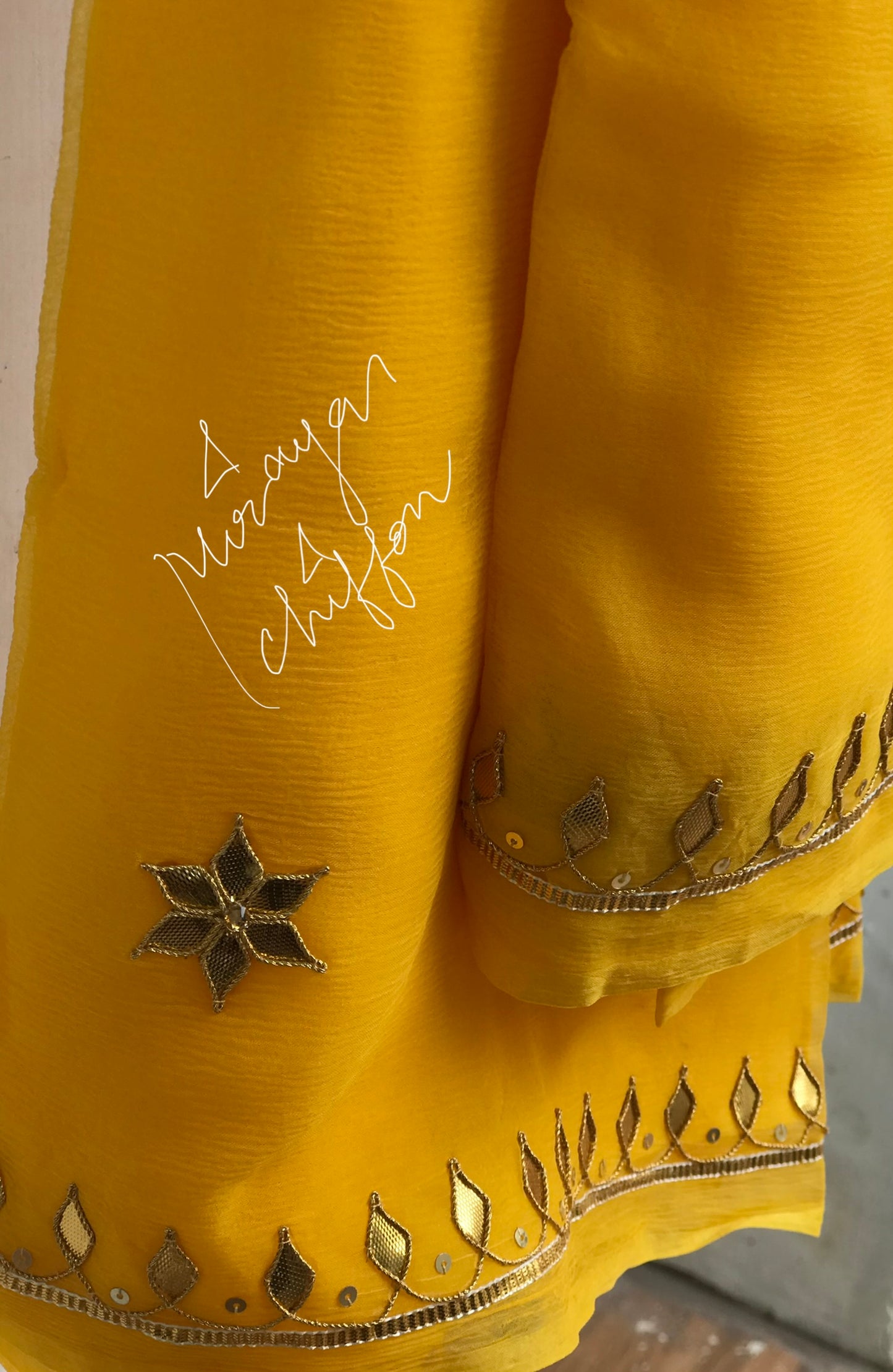 Yellow Gotapati border Miraya Sarees