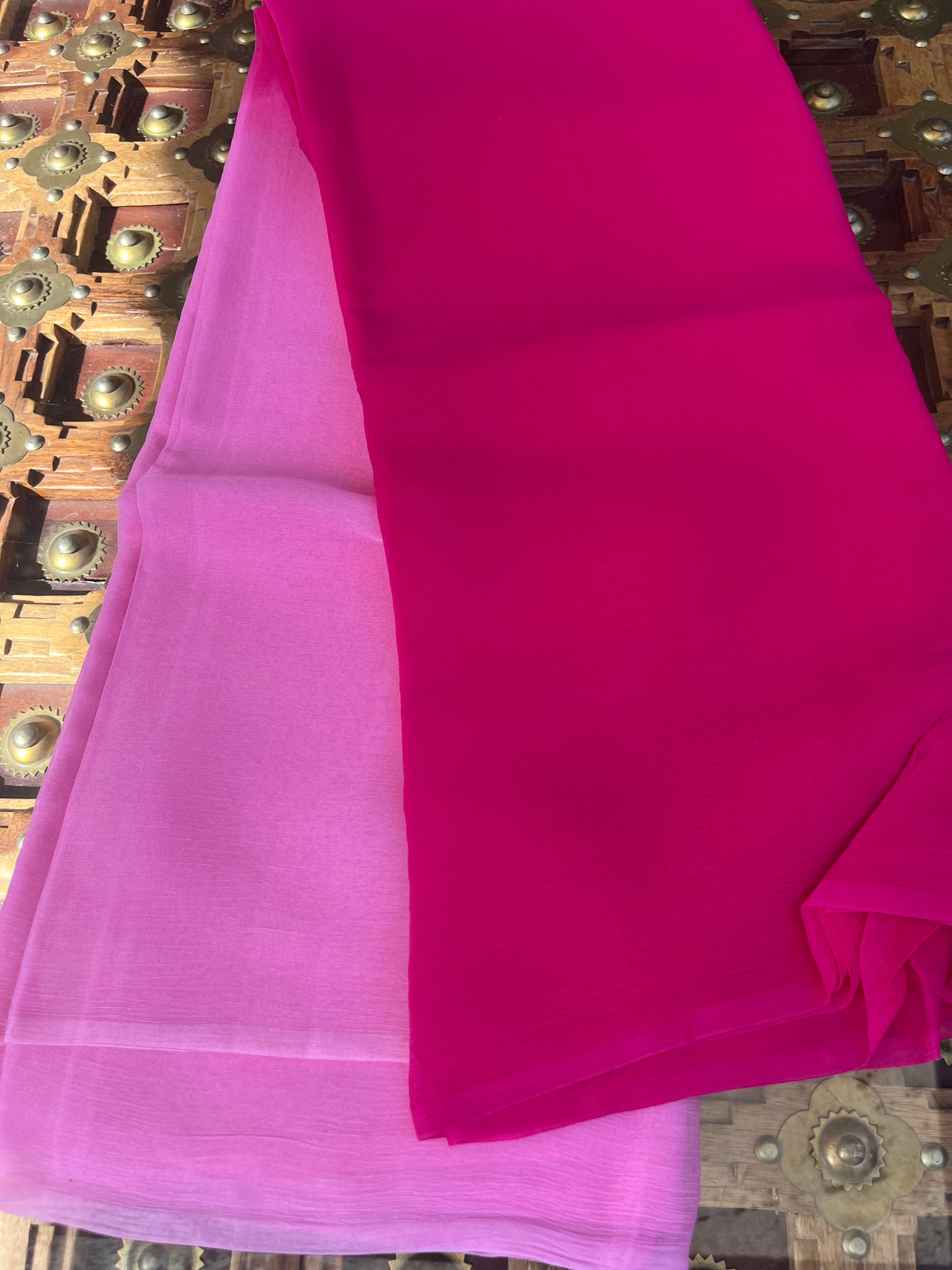 Ombre Pink Shaded Miraya Chiffon Sarees