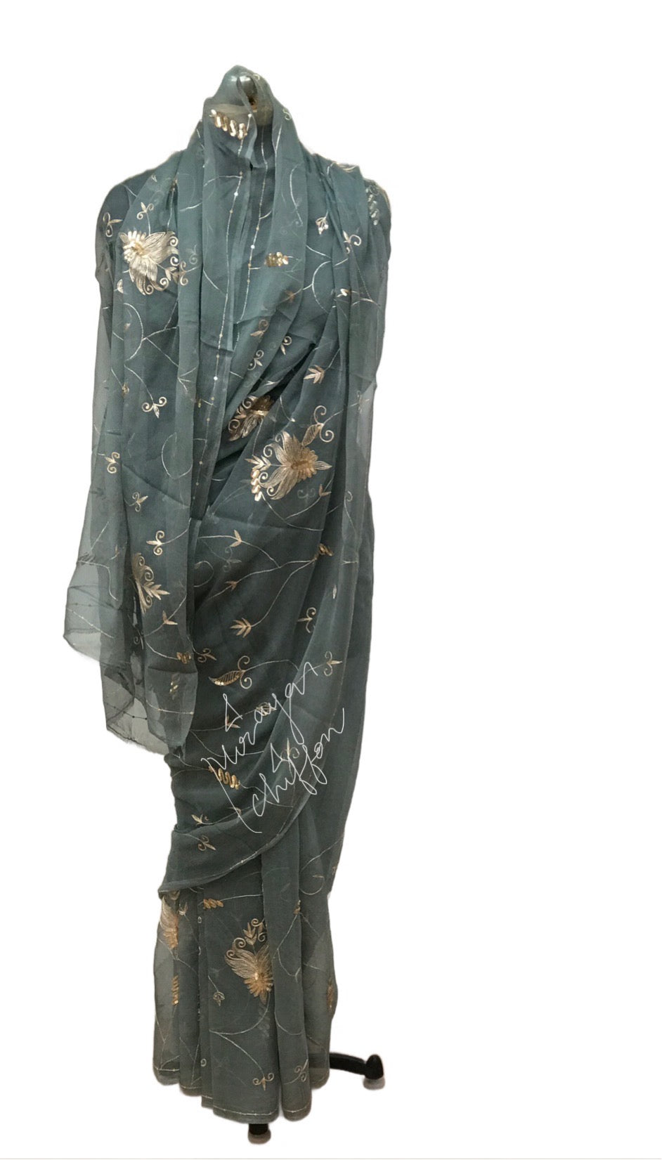 Grey Aari Jaal Miraya Sarees