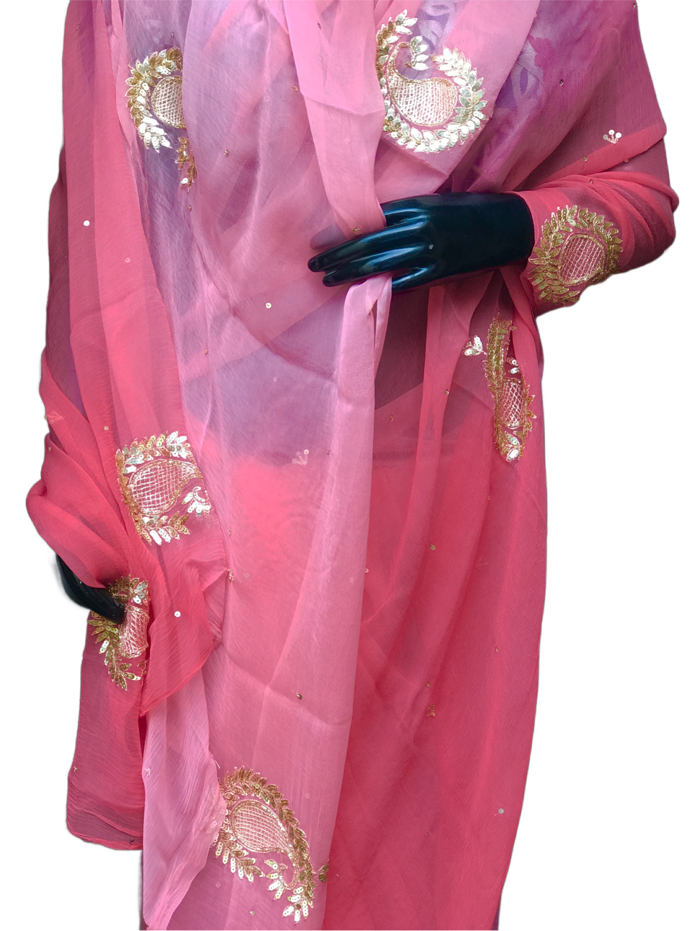 Peach Shaded Aari Motifs Miraya Sarees