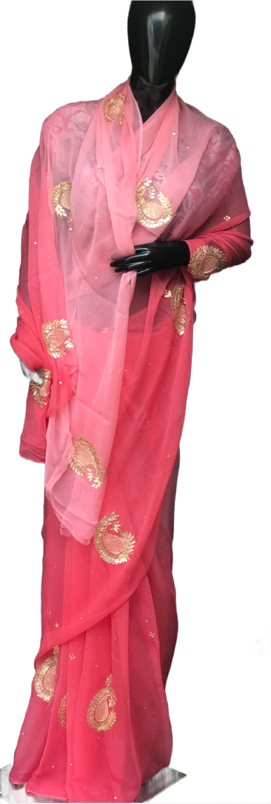 Peach Shaded Aari Motifs Miraya Sarees