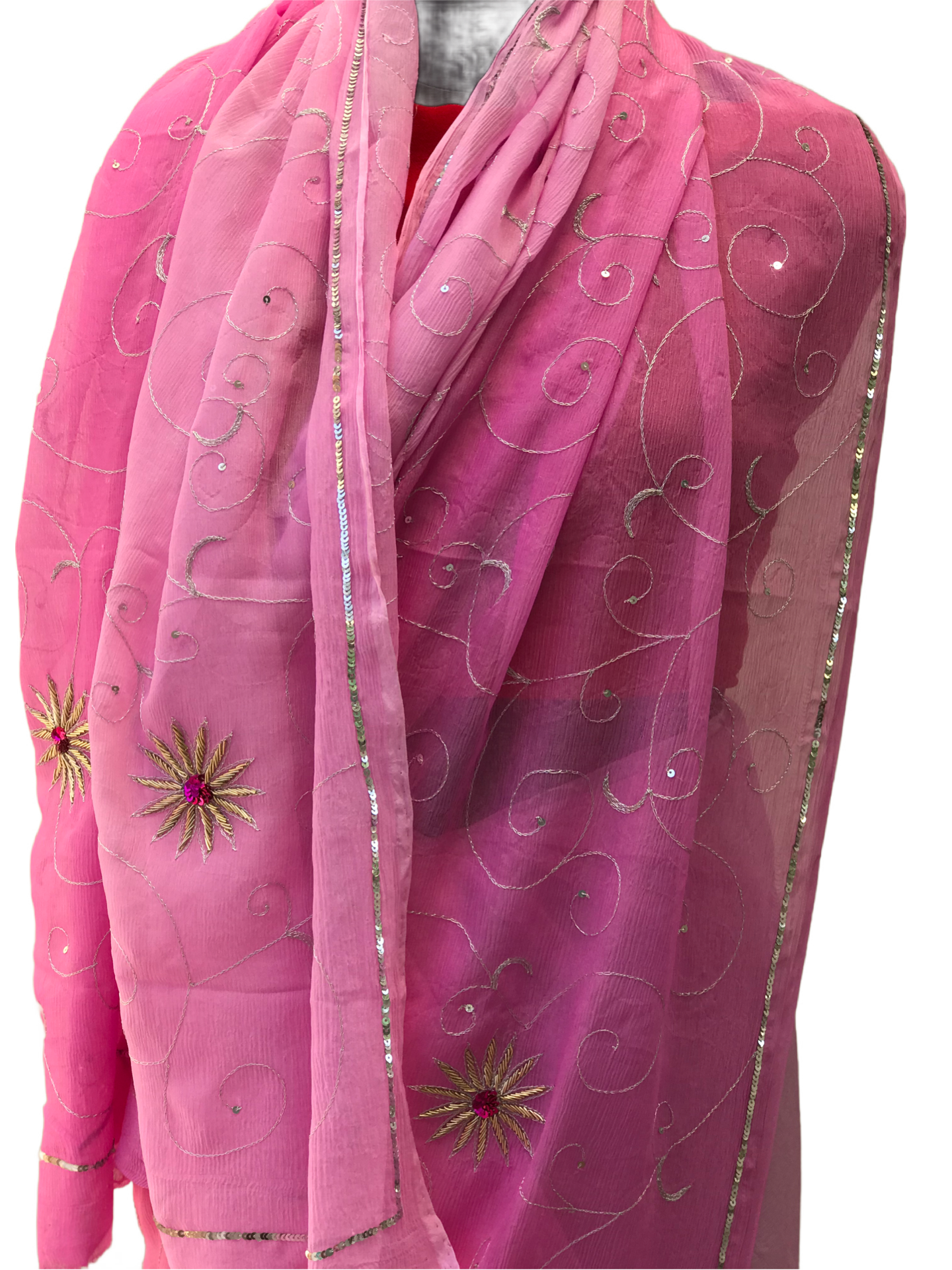 Pink Shaded Aari Jaal Miraya Sarees