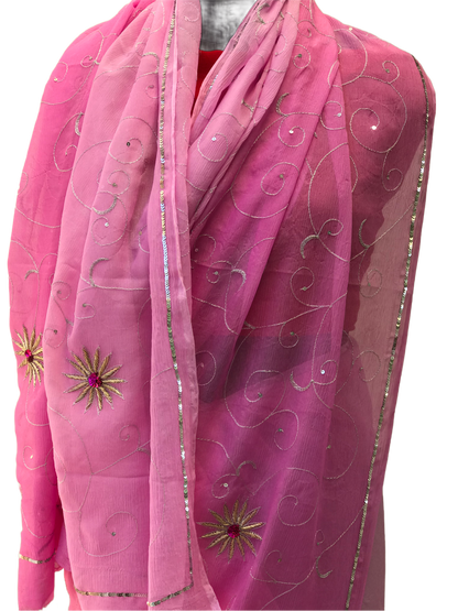 Pink Shaded Aari Jaal Miraya Sarees