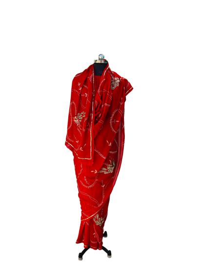 Red Aari Jardogi Jaal Saree Miraya Sarees