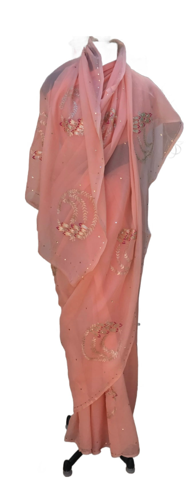 Peach Aari Motifs Miraya Sarees