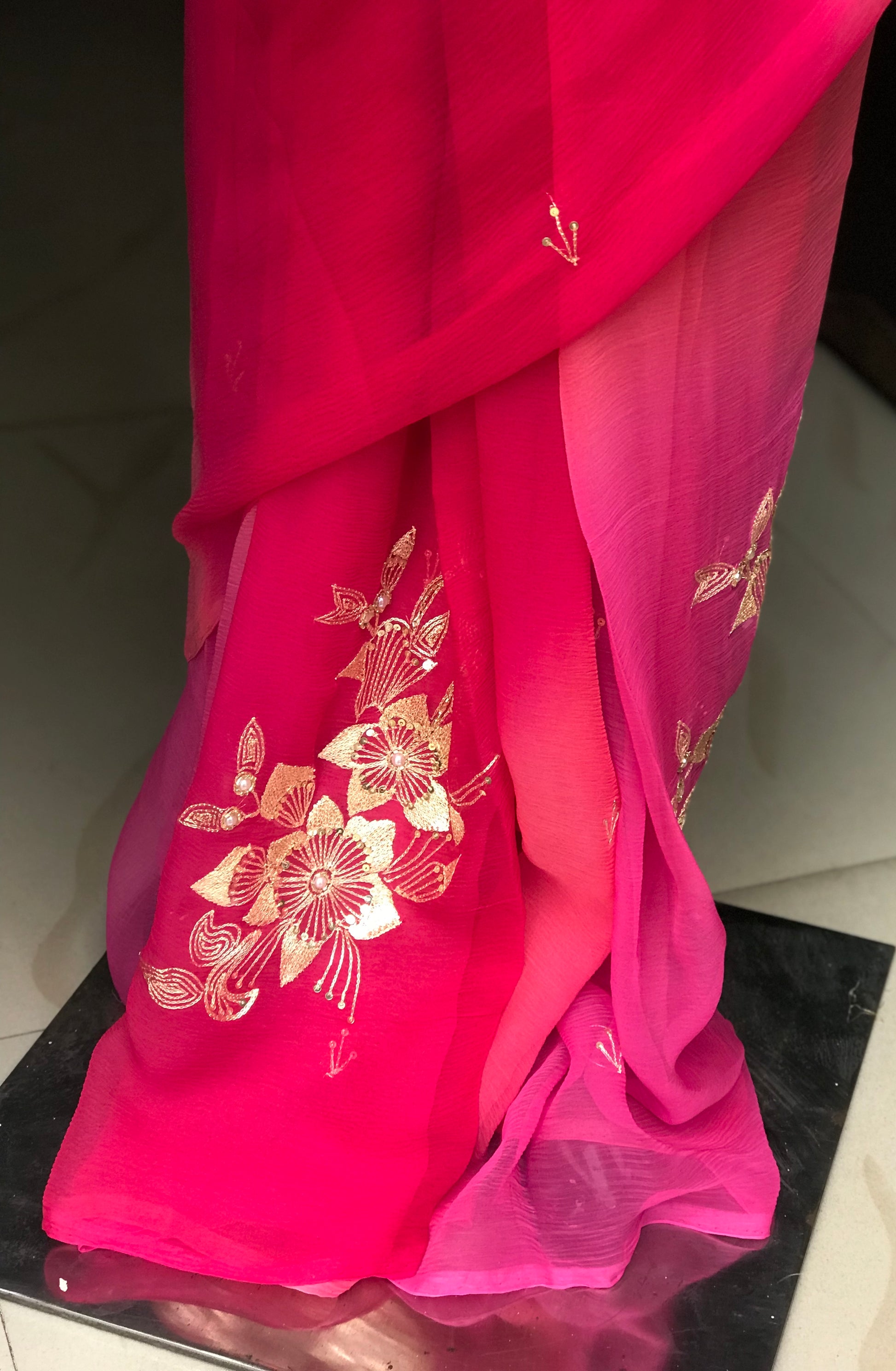 Rani Ombre Shaded Aari Motifs Miraya Sarees