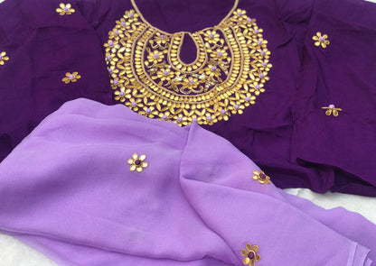 Lavender Gottapati Miraya Chiffon Sarees