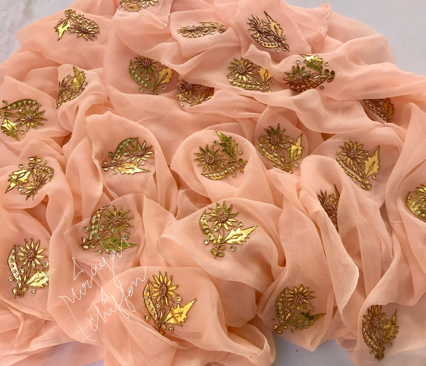 Peach Gotapati Saree Miraya Sarees