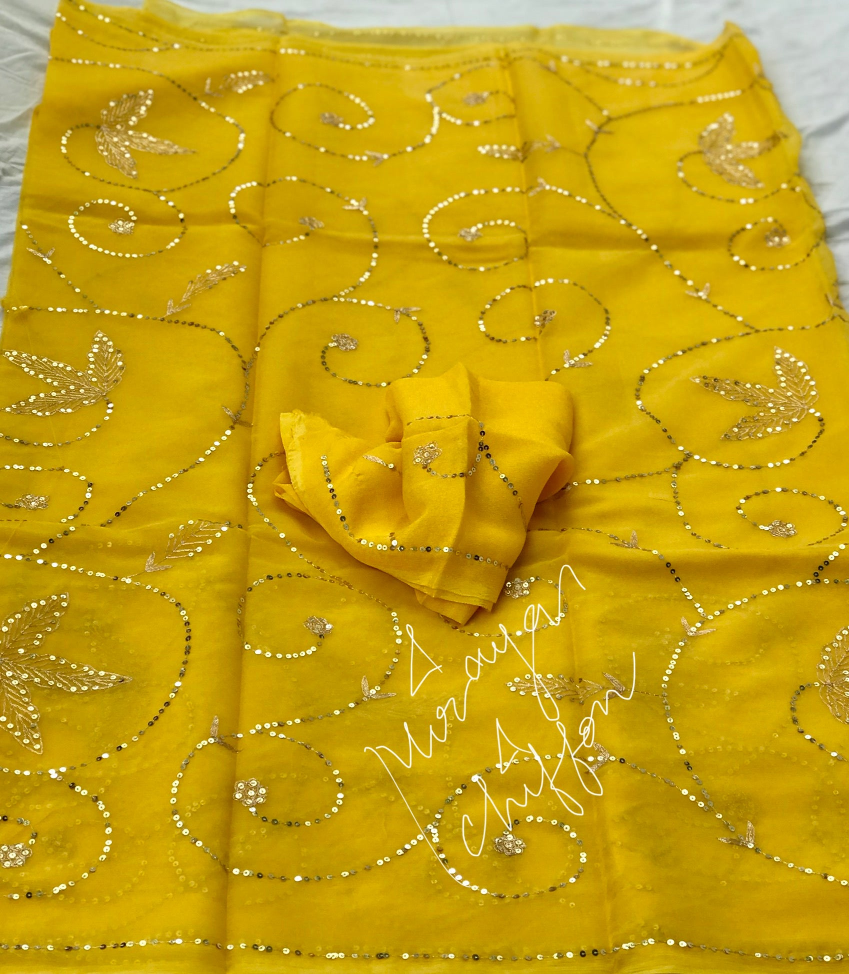 Yellow Aari Jaal Miraya Sarees