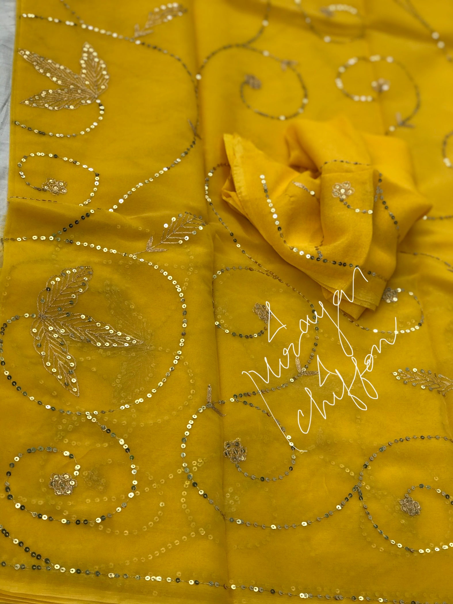 Yellow Aari Jaal Miraya Sarees