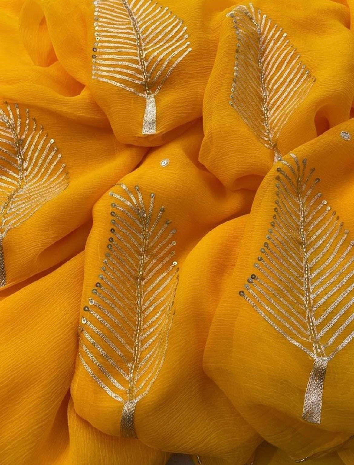 Yellow Zari Motifs Miraya Sarees