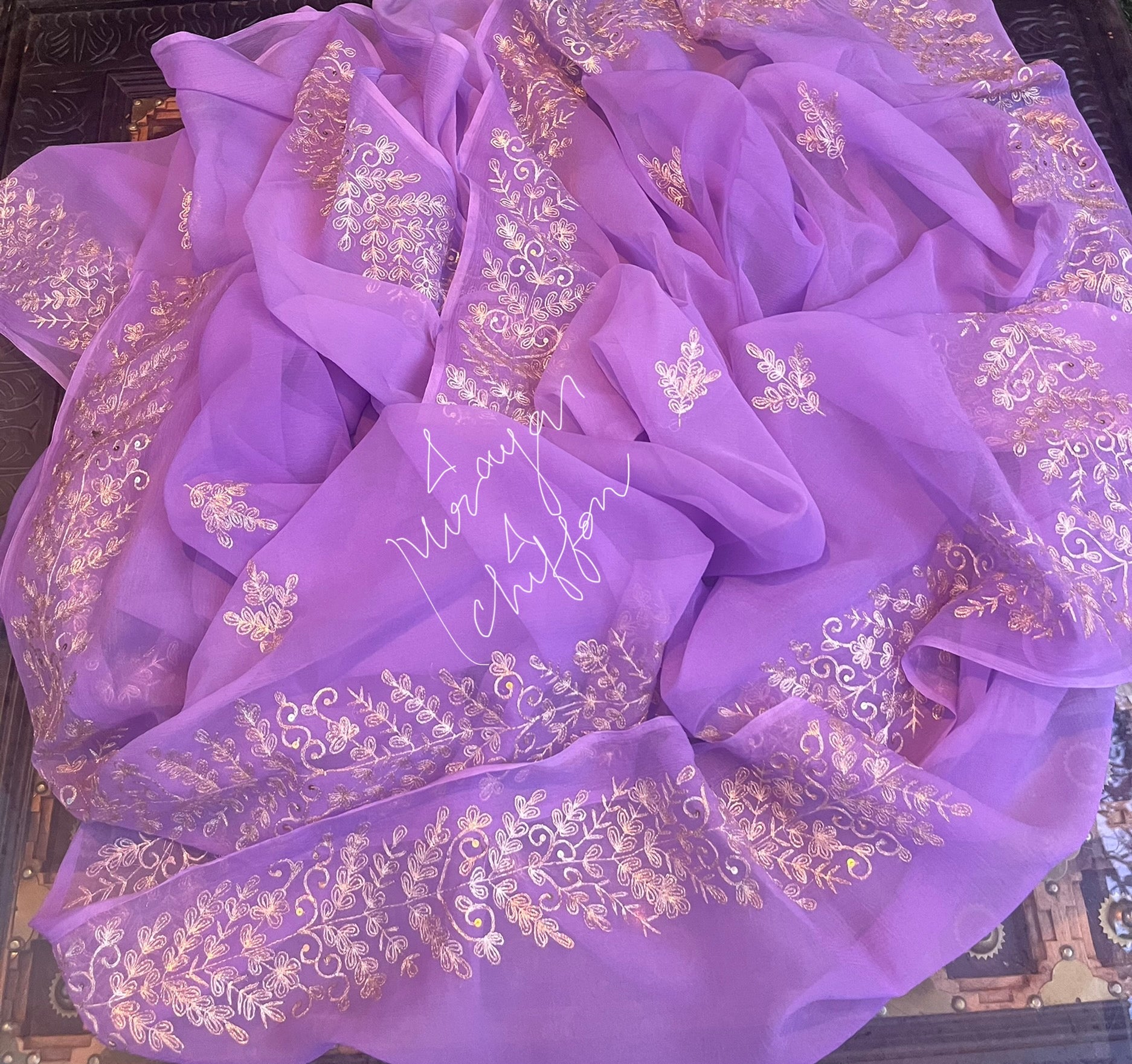 Lavender Aari Border Miraya Sarees