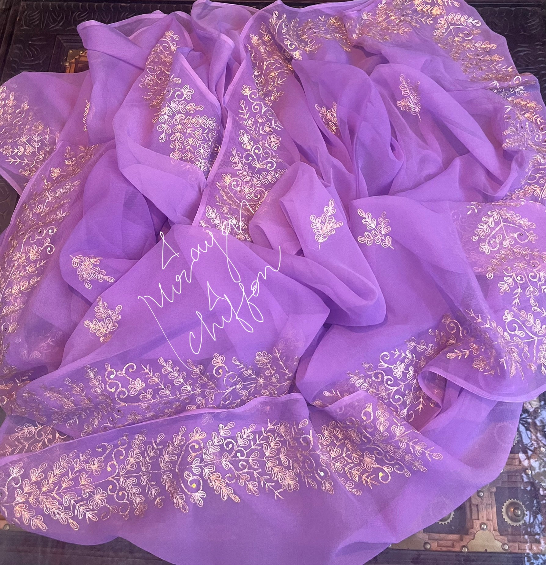 Lavender Aari Border Miraya Sarees