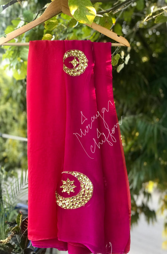 Red Rani Shade Danka Chand Miraya Sarees