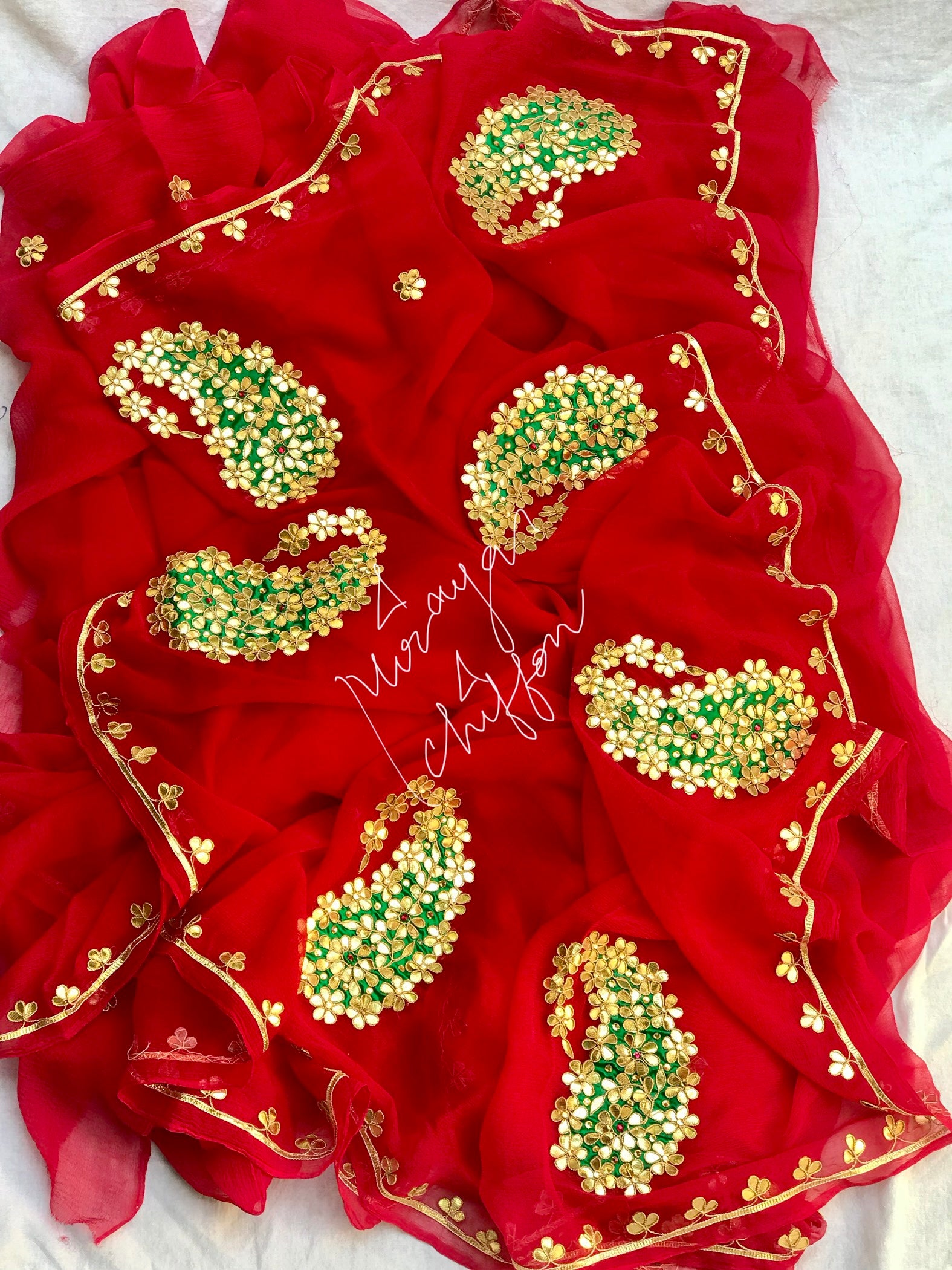 Red Gottapatti Miraya Sarees