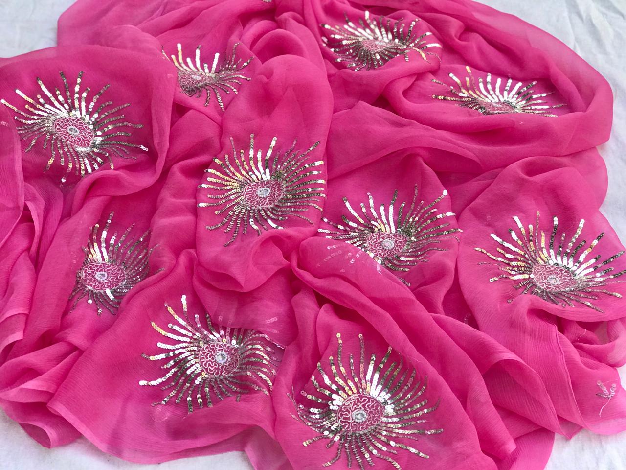 Pink silver sequins motif