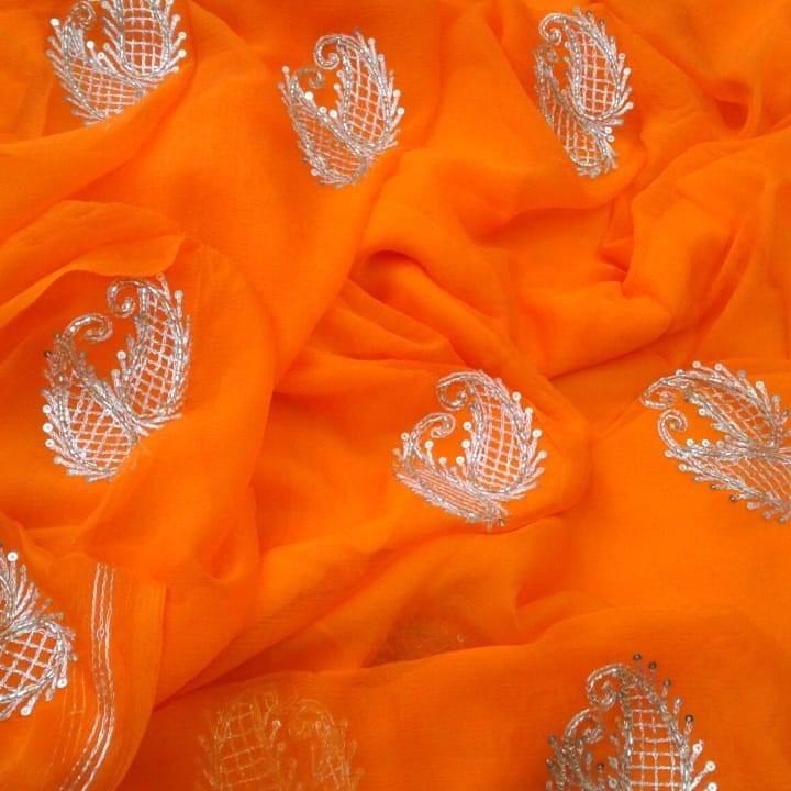 Orange Aari motif
