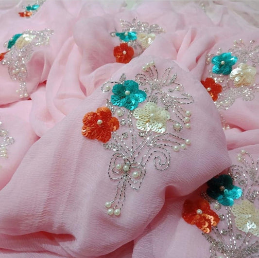 Baby pink sequins motif