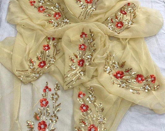 Beige sequins motif