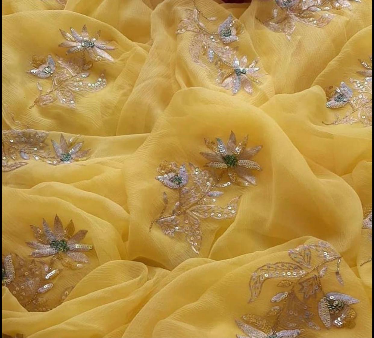 Yellow sequins motif