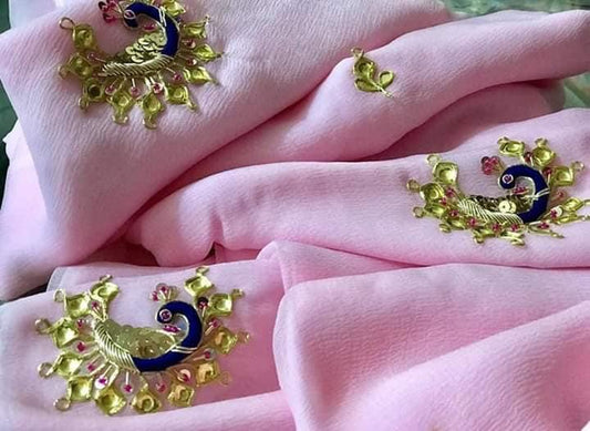 Pink Danka peacock motif