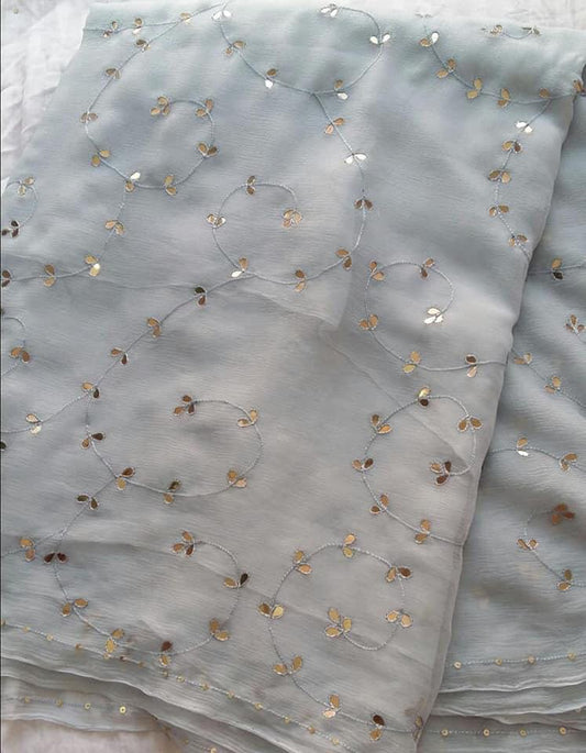 Grey Gottapatti Jaal saree