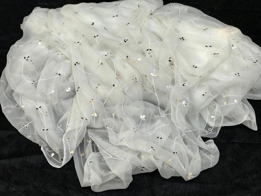 White Gottapatti thread Jaal saree