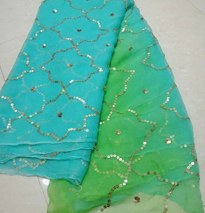 Green Shaded Sequins Jaal Miraya Sarees